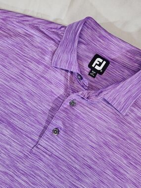 FootJoy FJ Golf Polo Shirt Mens Extra Large Purple Heathered Performance XL